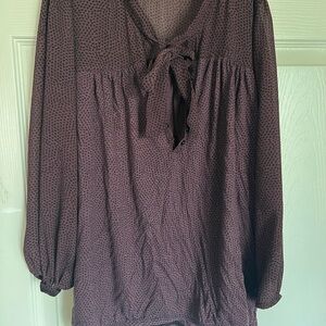 LOFT Deep Purple‎ Blouse with Bow Detail